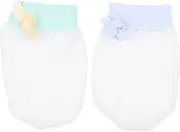 [BESTYASH] 2Pairs Ice Silk Mittens Newborn Scratch Gloves for Spring Summer Protect Face and Hands From Scratches