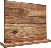 Uniharpa Magnetic Knife Block & Holder - Double Sided Acacia Wood Knife Storage | 16x12 Inch Knife Stand Without Knives | Secure Kitchen Organizer, Magnetic Strip Alternative