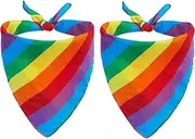 [Aqltidiz] Progress Rainbow Pride Bandana, 2 Pack LGBT Square Scarves, Love Guides Benevolent Teams on a Quest for Pride, Multi