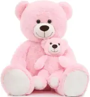 Giant Teddy Bear Stuffed Animal 39in, Large Teddy Bear Mommy with Baby, Big Tedd