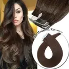 Tape In Real Human Hair Extensions Invisible Skin Weft BalayageOmbre Blonde Hair