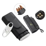 Galiner Cedar Cigar Humidor Tube Case and Cutter 4 Jet Flame Torch Lighter Punch