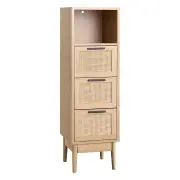 Tall Rattan Furniture Cabinet with 3 Drawers