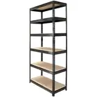 NSW NEW Stratco Black Rivet Lock 6 Shelf Unit 2100 x 900 x 450mm