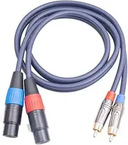 Roarrter 1 PCS Dual XLR to RCA Cable 2 XLR Female to 2 RCA Male HiFi Audio Cable 6.6 Feet, 500399068A3