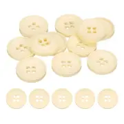 10pcs Sewing Button 18mm 4 Holes Resin Round Crafting Buttons, Oatmeal White