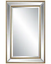 Hewson Gold Beading Beveled Frame Mirror