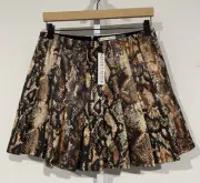 Alice Olivia Faux Leather Snakeskin Pattern Mini Skirt Size 8 NWT!