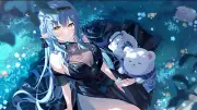 Anime yukihana lamy hololive girls cleavage pointy ears Playmat Game Mat Desk
