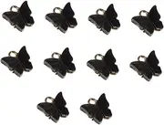 [EXAOMBLE] 10 Pcs Butterfly Decoration Necklace Charm Bracelet Charm Jewelry Charms Necklace Pendants Charms for Crafts Jewelry Making Charms Charm Holder for Necklace Charm Pendant Black