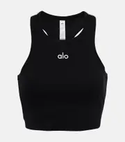 [Alo Yoga] Alo Yoga Aspire cropped cotton-blend tank top AU 14 black