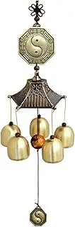 Wind Chimes Witches Bells FengShui Lucky Bell,for Outside 5 Copper Bells Feng Shui Wind Bell with Gossip for Garden Terrace Backyard Church Hanging Decor Wind Bells