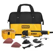 DEWALT Oscillating Multi Tool Kit 3-Amp+29-Piece+Variable Speed+LED Light+Corded