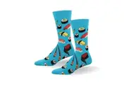 2x Socksmith Mens Novelty Wear Trendy Comfort Socks Sushi Bright Blue One Size