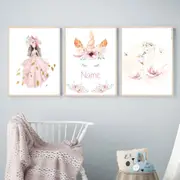[Namly Design] Posters - Pink Kawaii / Personalised / Set of 3