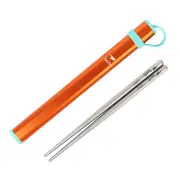 Ti5625 Titanium Ultralight Chopsticks Outdoor Camping Adult Children Portable Tableware ORANGE COLOR