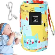 Baby Bottle Warmer, Defrost USB Food Warmer for Breast Milk, Portable Baby Bottle, Constant Insulated Sleeve, Baby Bottle Warmer Bags for Travel Outdoor Indoor