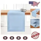 Machine Washable Powder Blue Linen Table Runner 14x90 Inch - Perfect for Dining