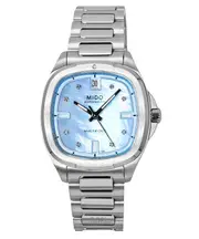 Mido Multifort TV 35 Swiss Made Automatic 21 Jewels Diamonds Accents Blue Mother Of Pearl Dial M049.307.11.136.00 100M Women's Watch