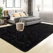 Super Soft Fluffy Rug for Bedroom, Modern Shaggy Rug Fuzzy 2 x 3 Feet Black