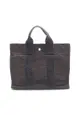 二奢 Pre-loved Hermès Yale Line PM Handbag tote bag nylon canvas Dark gray silver hardware