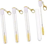 VICASKY Eyelash Brush Keychain 4pcs Set Lash Brow Comb Mascara Wands Eyeshadow Brushes Perfect for Travel