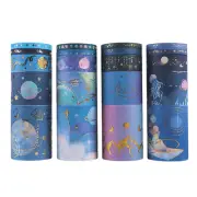 20 Rolls Gold Foil Galaxy Washi Tape Set, Celestial Star Patterns Skinny Masking