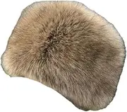 [keusyoi] Womens Winter Fur Flat Hat Thickened Warm Russian Dome Mongolian Hat Outdoor Snow Cap