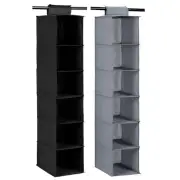 2x Boxsweden Mode 6 Compartment 105cm Wardrobe Storage Clothes Organiser Assort
