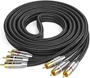 3RCA Male to 3 Male 3RCA Sound Stereos Subwoofer Cable Auxiliarys Cord for Home Theater, HDTV, Amplifiers Systems