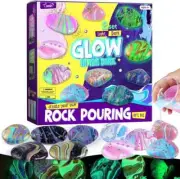 2 in 1 Rock Painting Art Kit - Glow in The Dark Pouring Rock Kit - Arts and C...
