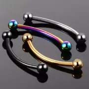 16G 9/16" 5/8" XL Long Gold Blk Steel Snake Eye Tongue Smiley Penis Barbell Ring