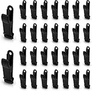 30Pcs Metal Mini Clamps, 0.5in Wide Alligator Clips Strong Spring Clamps Small Gator Clips for Crafts Work Wire Photo Paper Curtain Hanging, Smooth Jaw, Black