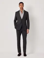 Hawes & Curtis Olive Crepe Italian Wool Slim Fit Suit | 1913 Collection Size: One Size