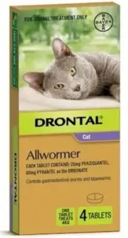 Drontal Cat 4kg Ellipsoid Worming Tablets x 4