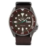 New Watch SEIKO 5 SRPD85K1 AUTOMATIC BROWN DIAL BROWN NYLON STRAP Men Watch