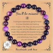 [ZYALTFDC] Coworker Leaving Gifts for Women Men Going Away Gifts Miss You Bracelets for Coworker Teachers Friends Farewell Gifts for Women Men Goodbye Retirement Gifts for Coworker Women Men