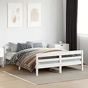 Bed Furniture Bed Frame Without Mattress White 137x187 cm Double Solid Wood Pine