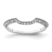 0.10ct. CZ Solid Real 14k White Polished Matching Wedding Wedding Band Ring
