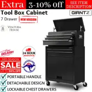 Giantz Tool Box Chest Cabinet Trolley Toolbox 7 Drawers Garage Storage Black New