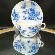 Richard Ginori Rose Blue Cup Saucer from JAPAN