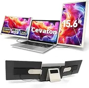 Laptop Screen Extender, 15.6" Portable Monitor, 120% sRGB FHD 1080P Triple Screen Extender, 235°Rotation Detachable Dual Monitor for 13-17.3" Laptop Compatible with Mac/Wins/Android