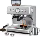 Espresso Machine with Built-In Grinder,Professional 15 Bar Espresso Maker with M