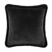 Kas Australia Pascale Filled Cushion/Pillow Home Decor Square 50x50cm Black