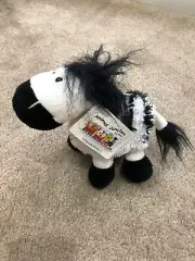 RARE Animal Junction APPLAUSE Russ BERRIE Zebra Zeke PLUSH Black White 8”