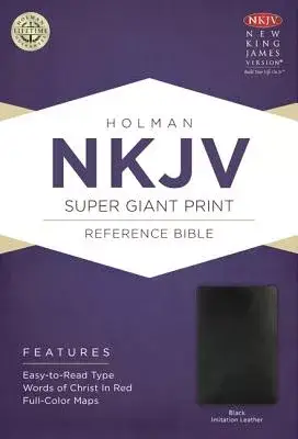 Holy Bible: New King James Version, Super Giant Print Reference, Black Imitation Leather