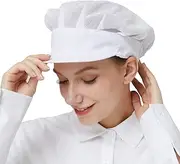 [RECECASA] 2 Pcs Chef Hats - Mesh Kitchen Chef Caps, Drawstring Hair Nets Food Service, Nurses, Medical Hats with Brim