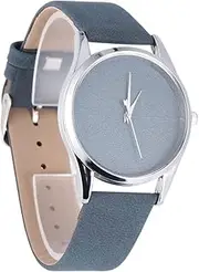 [OATIPHO] Elegant Thin Strap Quartz Watch for Women Minimalist Leather Wristwatch with Dial Accurate Display Present Occasion Blue