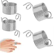 Knitting Crochet Loop Ring for Fingers, Granmagazz 4 PCS Metal Open Braided Ring, Adjustable Yarn Tension Ring, Adjustable Hook Knitting Crochet, Stainless Steel Coiled for Hand Weaving