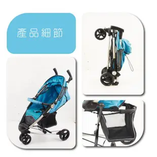 *vivibaby* 輕巧三輪推車~座位加大~送蚊帳、定型枕、置物袋~寶寶嬰兒新生兒手推車~ 可躺平～藍色~ 七成新